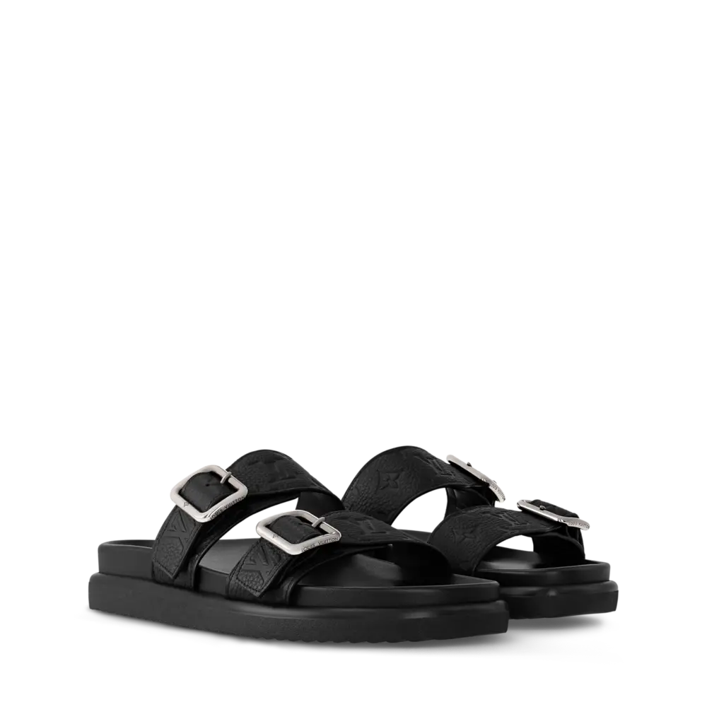 Dép Louis Vuitton LV Venice Mules 'Black' 1AJVDY - Ảnh 3