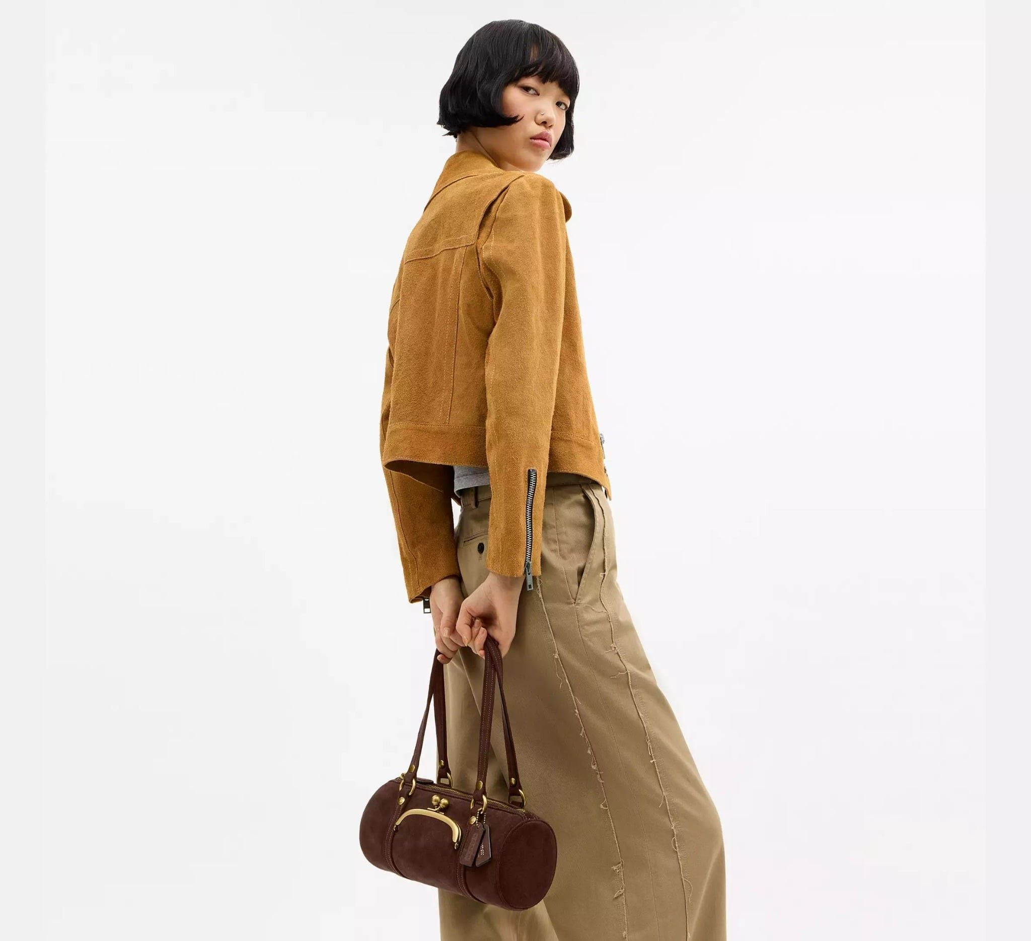 Alternative view of Túi Coach Kisslock Barrel Bag 28 'Dark Chocolate' CEM07-B4Z5D