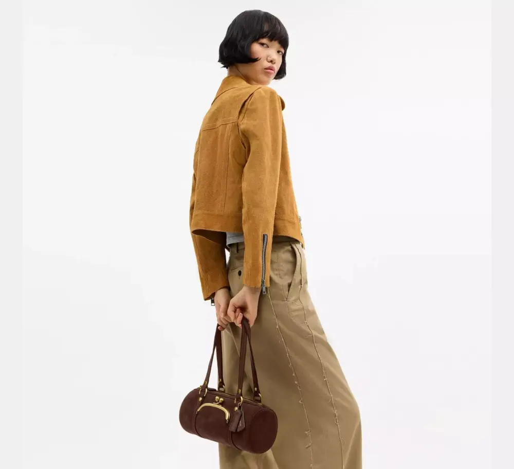 Alternative view of Túi Coach Kisslock Barrel Bag 28 'Dark Chocolate' CEM07-B4Z5D