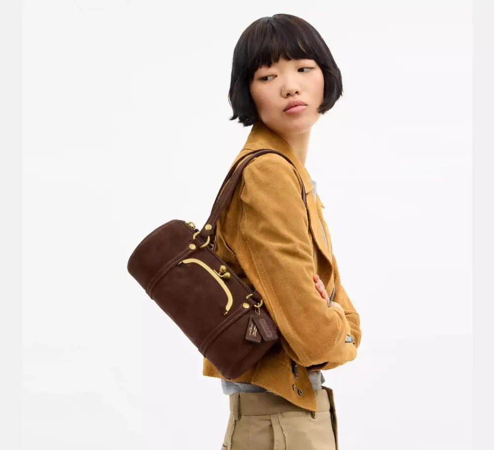 Túi Coach Kisslock Barrel Bag 28 'Dark Chocolate' CEM07-B4Z5D - Ảnh 4