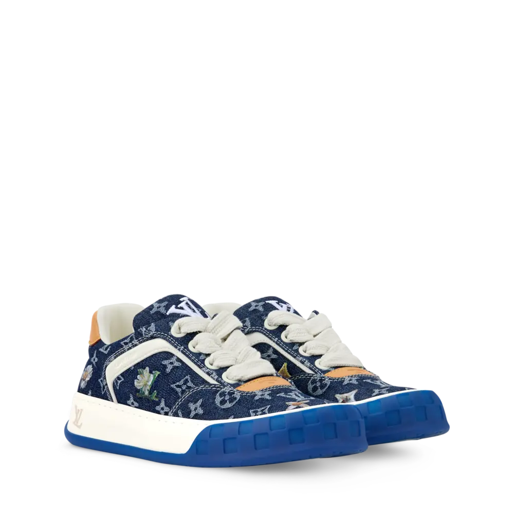 Giày Louis Vuitton LV Tilted Trainers 'Blue' 1AJS33 - Ảnh 4