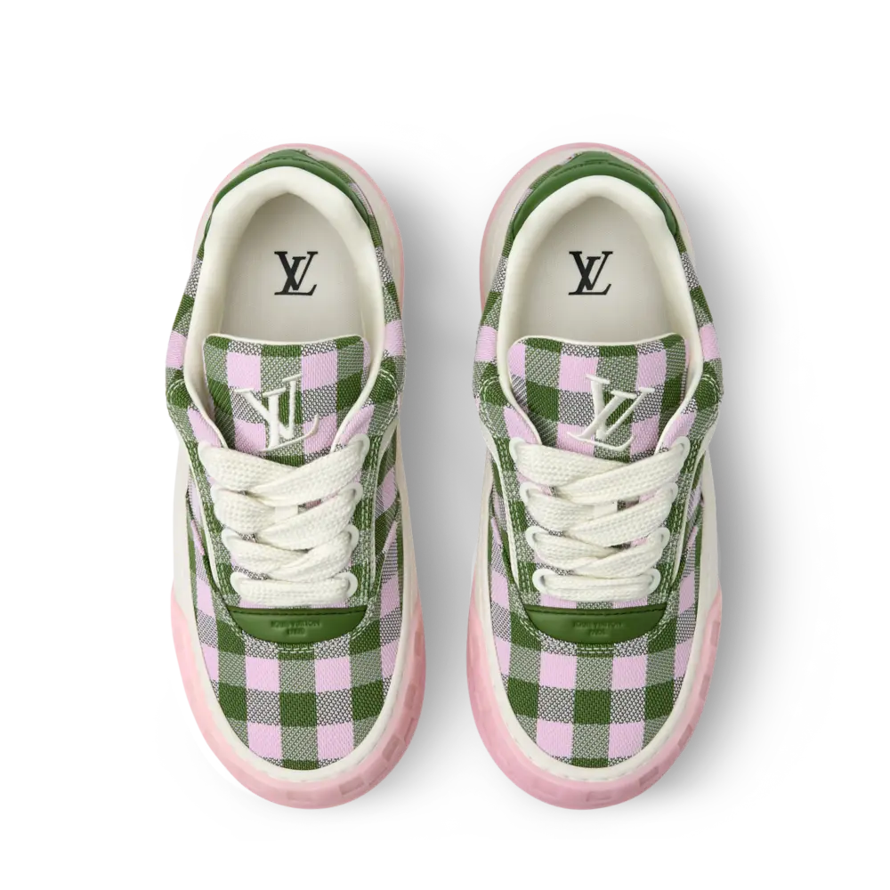 Giày Louis Vuitton LV Tilted Trainers 'Rose' 1AJS18 - Ảnh 3