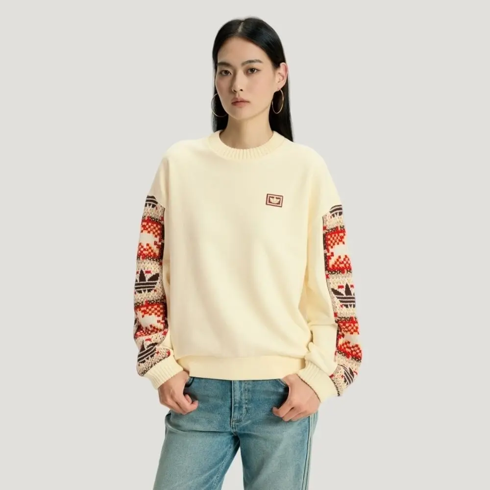 Áo Adidas Crew Long-Sleeved 'Beige' IA8930 - Ảnh 3