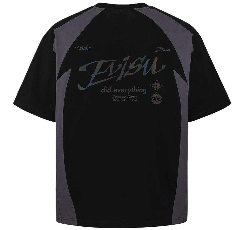 Áo Evisu Panel Blocking With Colorful Logo ‘Black’ 2ESHTM5TS1171LFCT