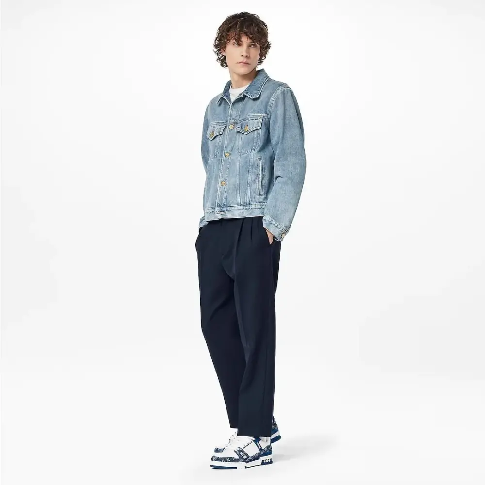 Giày Louis Vuitton LV Trainers 'Blue' 1A9JGT - Ảnh 8
