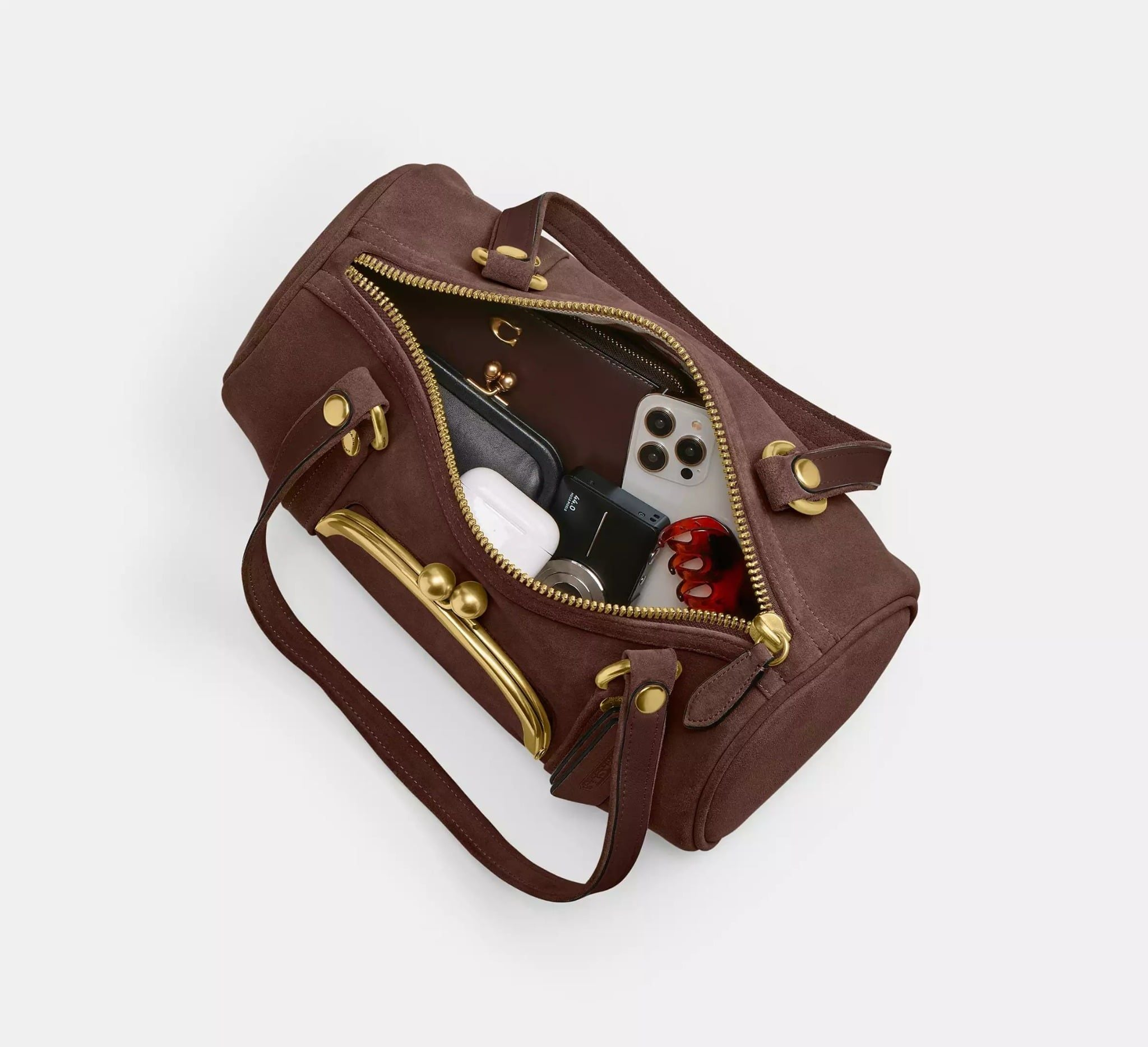 Alternative view of Túi Coach Kisslock Barrel Bag 'Dark Chocolate' CDZ16-B4Z5D