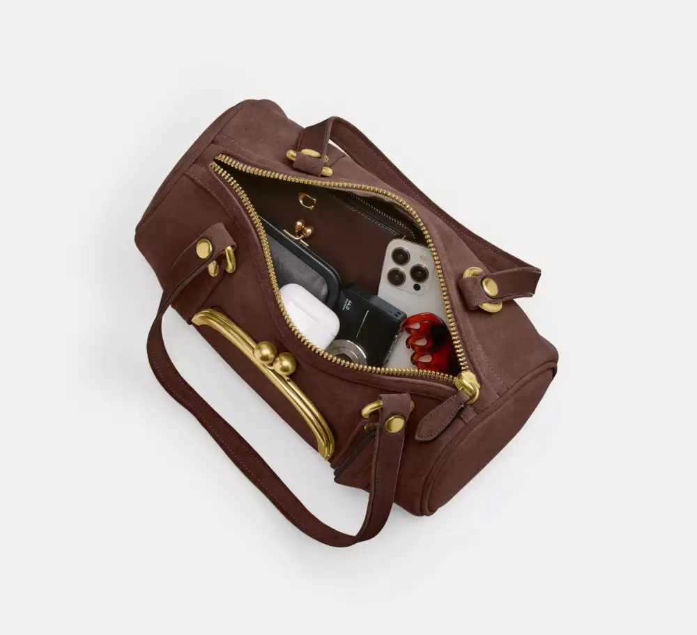 Alternative view of Túi Coach Kisslock Barrel Bag 'Dark Chocolate' CDZ16-B4Z5D