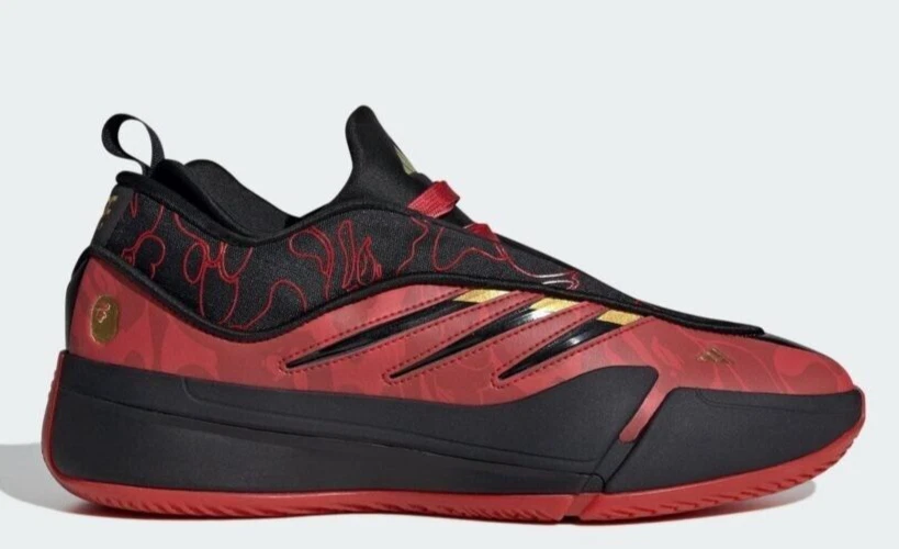 Alternative view of Giày Adidas Dame 9 x A Bathing Ape BAPE 'Red' IH0786
