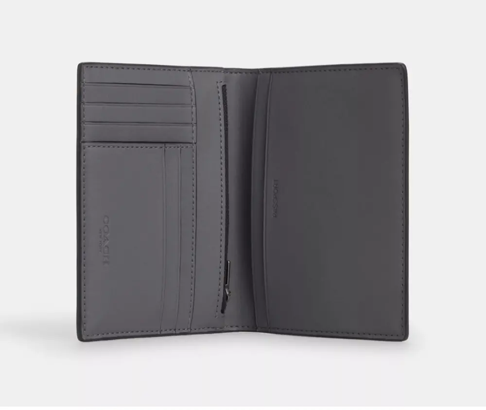 Alternative view of Ví Coach Passport Card Case 'Grey' CCF34-QBGRM