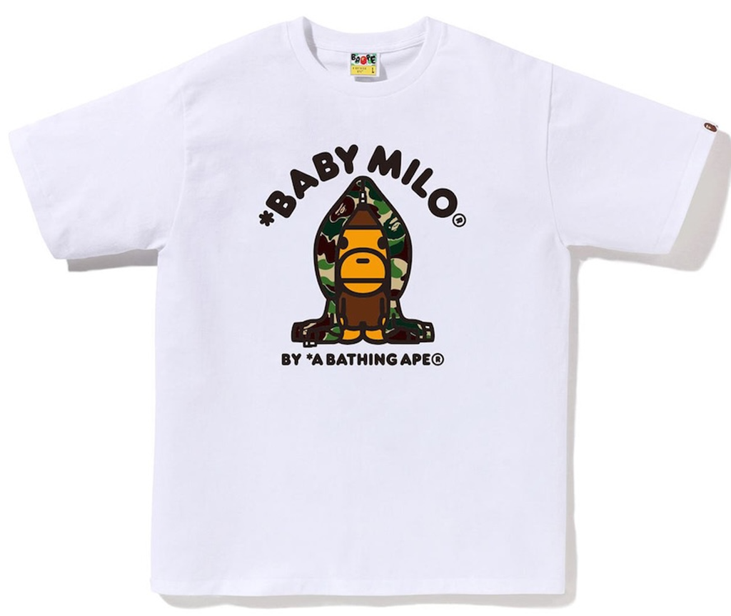 Áo Bape Abc Camo Milo Hoodie Tee 'White' 0ZXTEMX00510Q