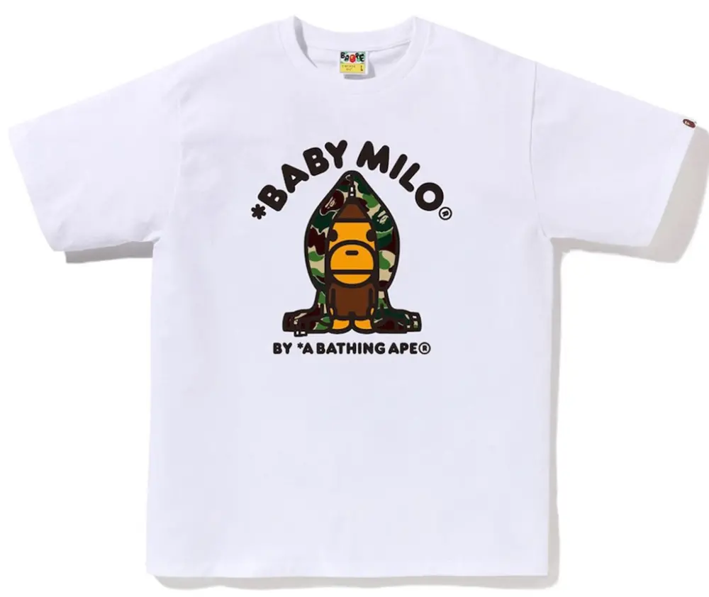 Áo Bape Abc Camo Milo Hoodie Tee 'White' 0ZXTEMX00510Q