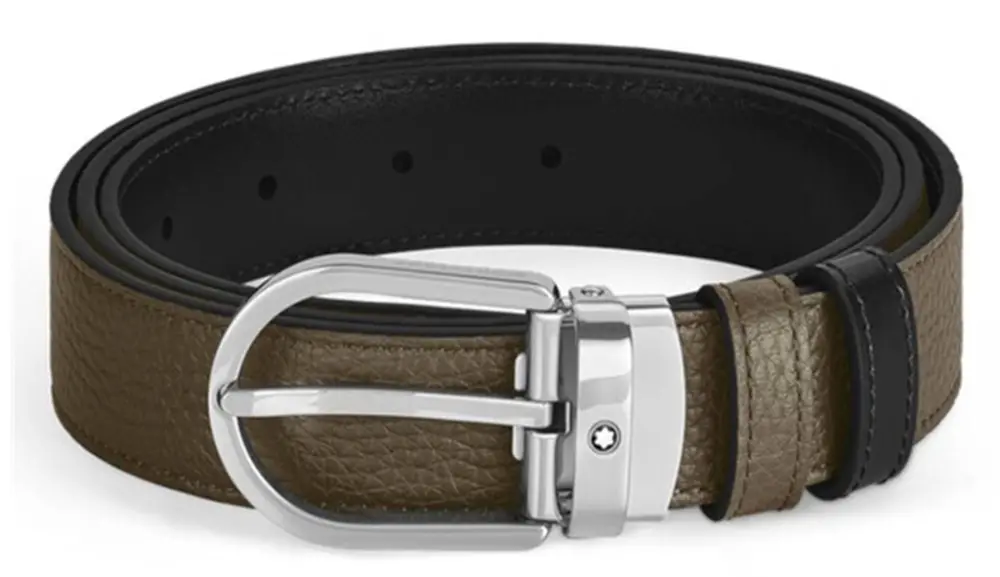Thắt Lưng MontBlanc Horseshoe 30mm 'Black Khaki' 198449