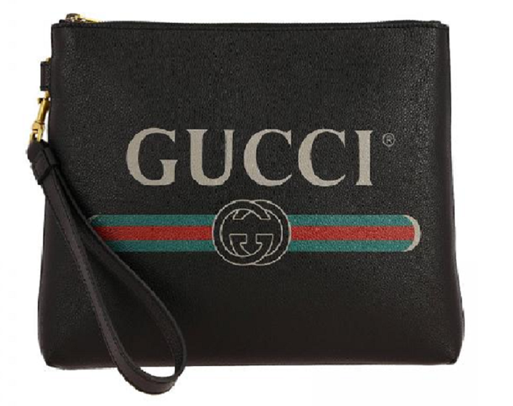 Túi Gucci Leather Print Clutch 'Black' 572770-0Y2AT-8163
