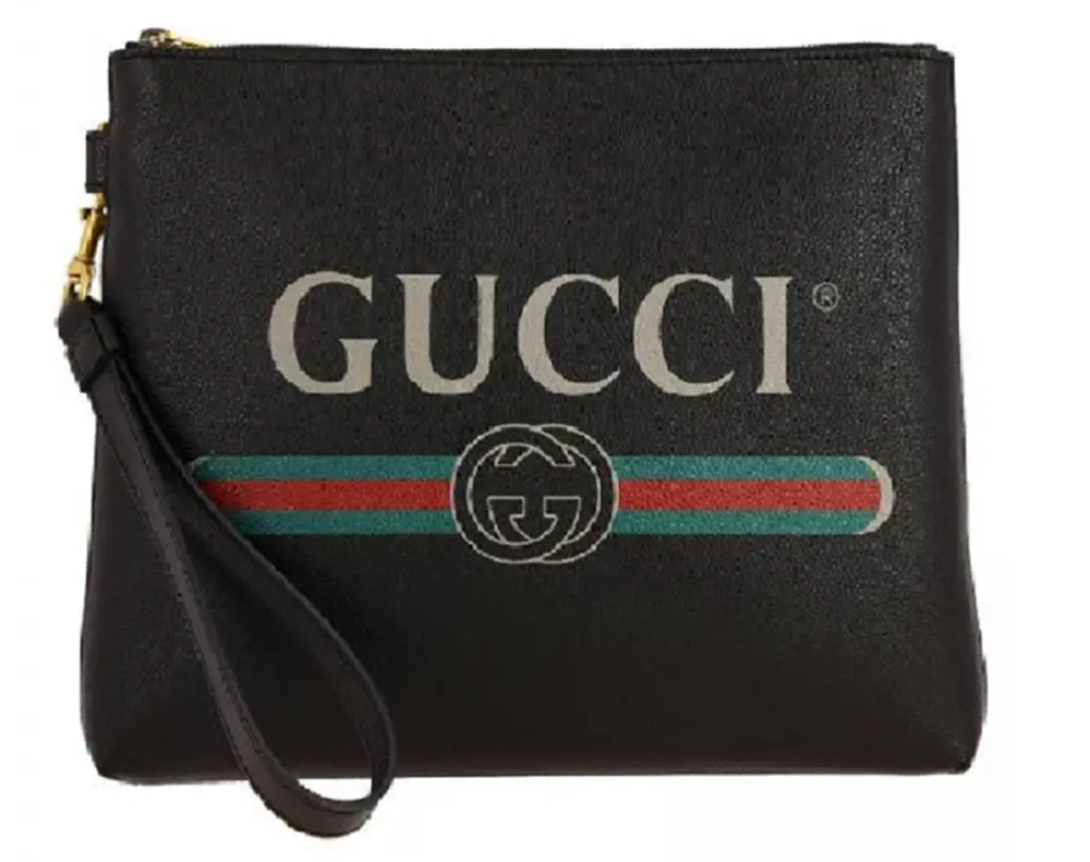 Túi Gucci Leather Print Clutch 'Black' 572770-0Y2AT-8163