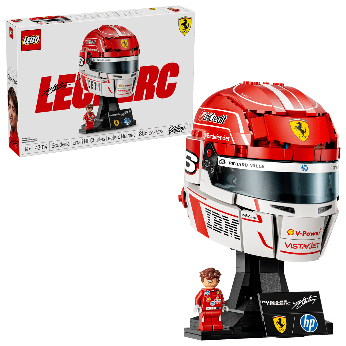 Mô hình lego Scuderia Ferrari HP Charles Leclerc Helmet 43014 - Ảnh 4