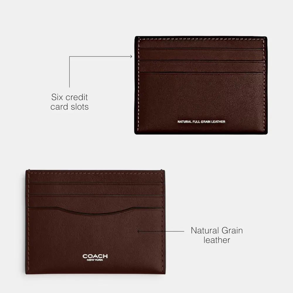 Ví Coach Leather Card Case ‘Brown’ CZ000-MPL - Ảnh 3