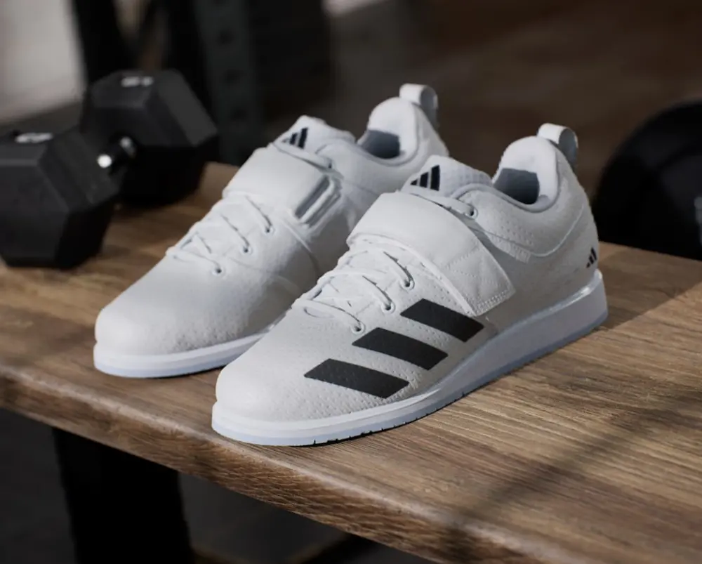 Alternative view of Giày Adidas Powerlift 5 White Black 'Crystal Sky' JP6199