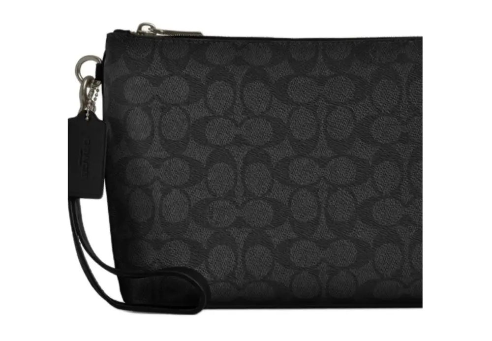 Túi Coach Pouch In Signature Canvas ‘Black’ CCF32-QBMI5 - Ảnh 3