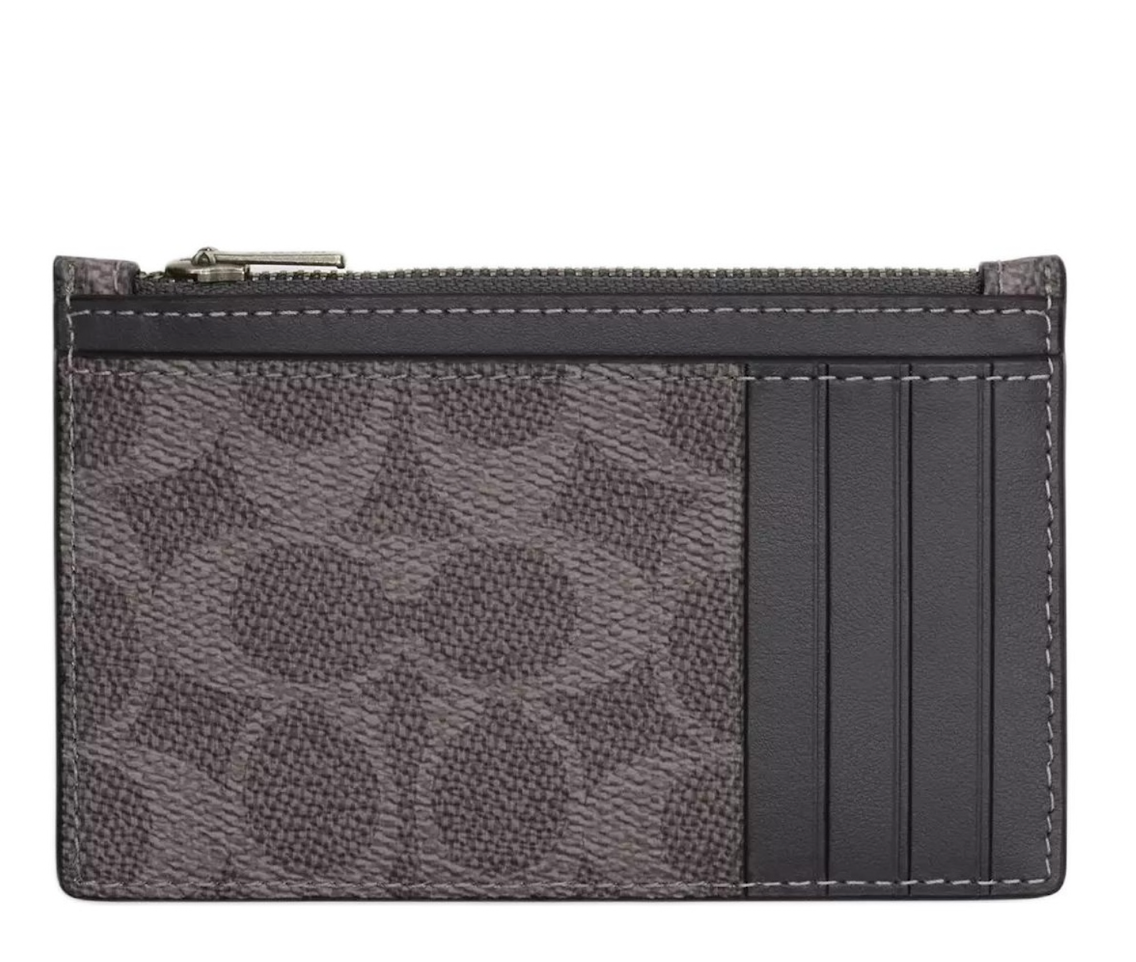 Alternative view of Ví Coach Zip Card Case ‘Charcoal’ CV764-QBYFT