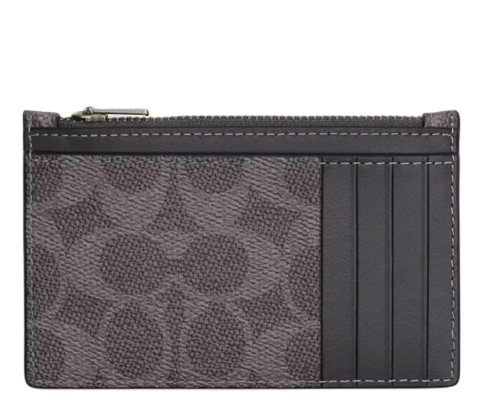 Alternative view of Ví Coach Zip Card Case ‘Charcoal’ CV764-QBYFT