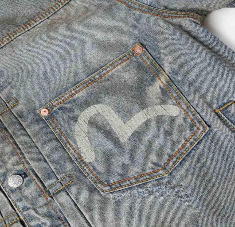 Áo Evisu Washed Seagull Denim Jacket 'Indigo' 2ESEJM6DJ6099RXDN - Ảnh 3