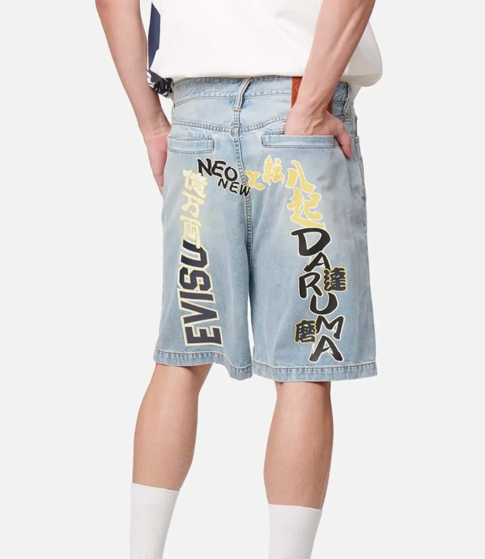 Quần Evisu Daicock Print Denim Shorts 'Indigo' 2ESHTM2DS206FFCT - Ảnh 5