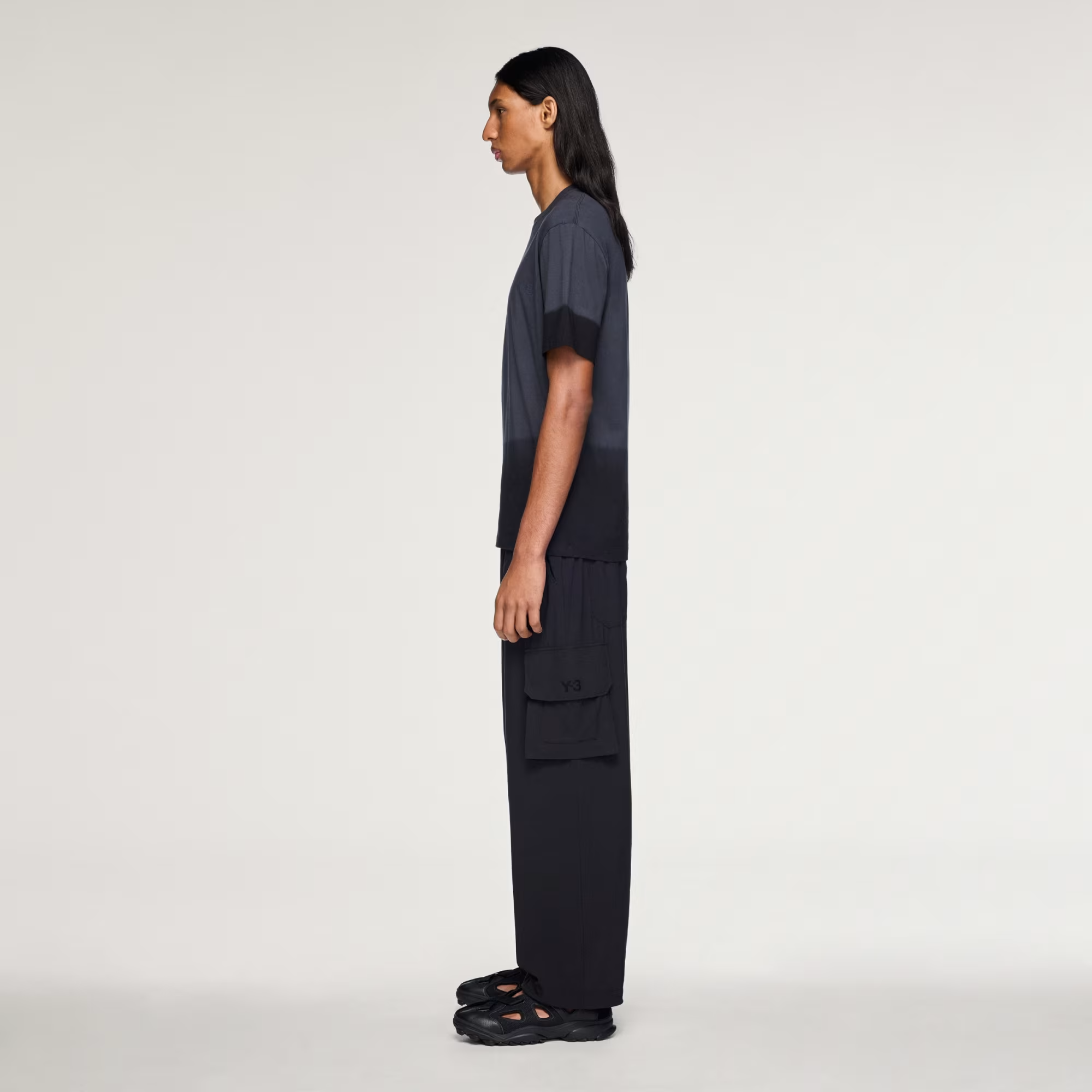 Áo Adidas Y-3 Dipped Regular Short Sleeve Tee 'Black' KQ9787 - Ảnh 3