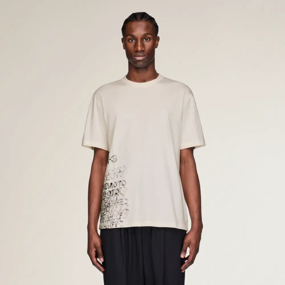 Alternative view of Áo Adidas Y-3 GFX Short Sleeve T-Shirt 'Chalk White' KR2224