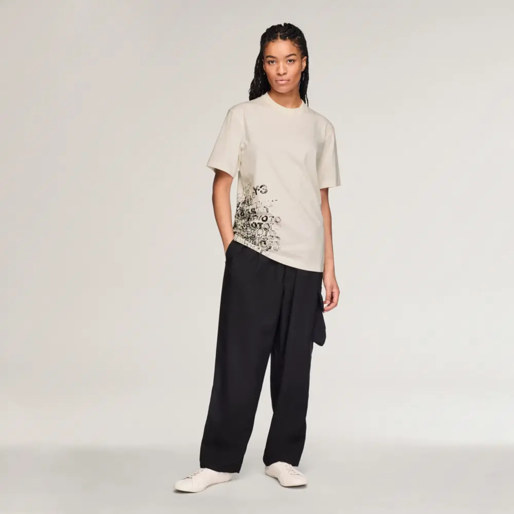 Áo Adidas Y-3 GFX Short Sleeve T-Shirt 'Chalk White' KR2224 - Ảnh 3