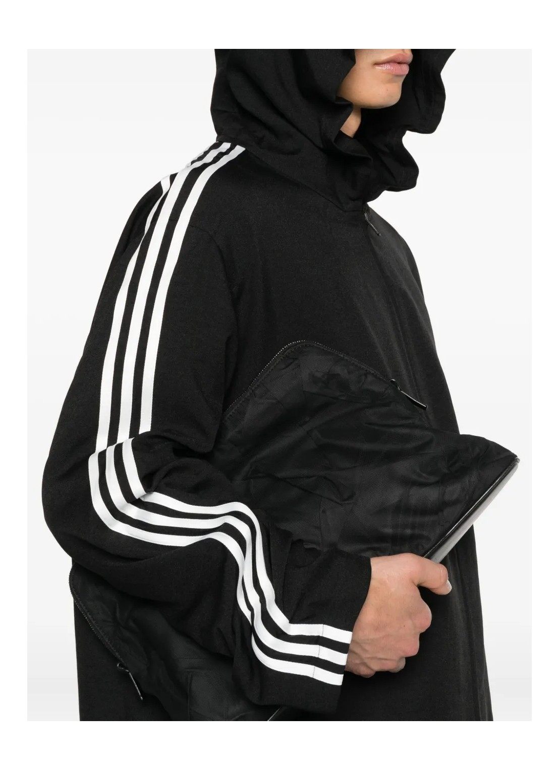Alternative view of Áo Adidas Y-3 Hooded Track Top 3-Stripes 'Black' JW7354