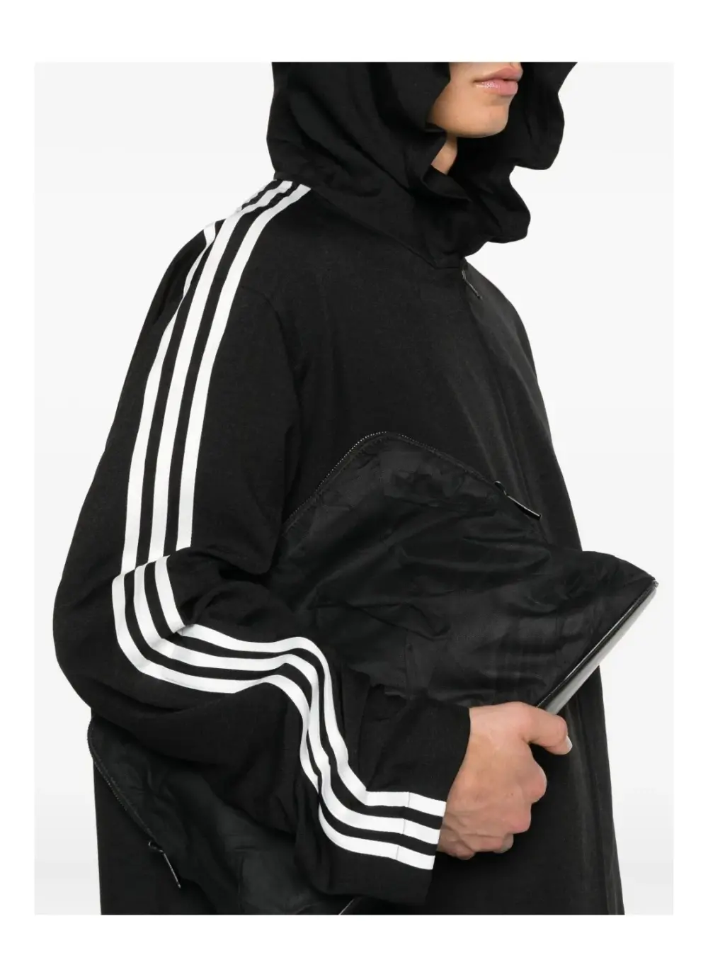 Alternative view of Áo Adidas Y-3 Hooded Track Top 3-Stripes 'Black' JW7354