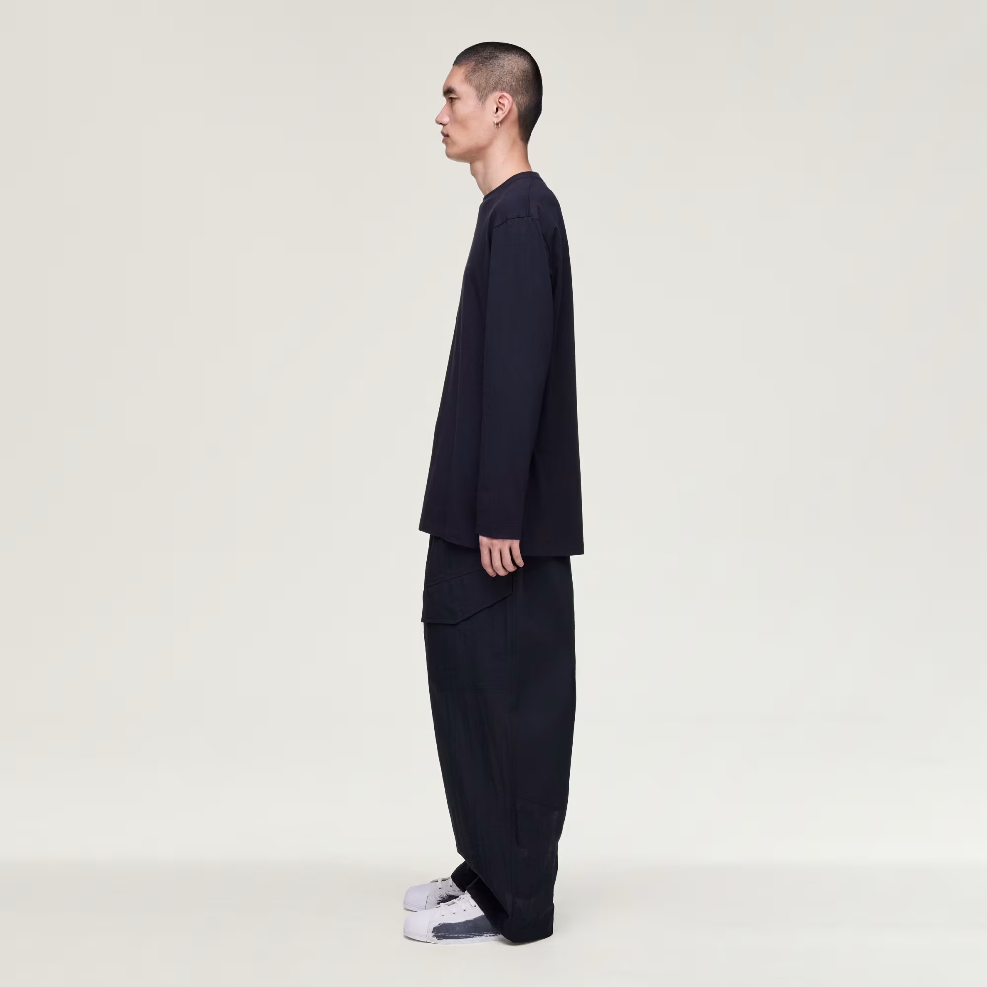 Alternative view of Áo Adidas Y-3 Logo Long Sleeve Tee 'Black' KQ9778