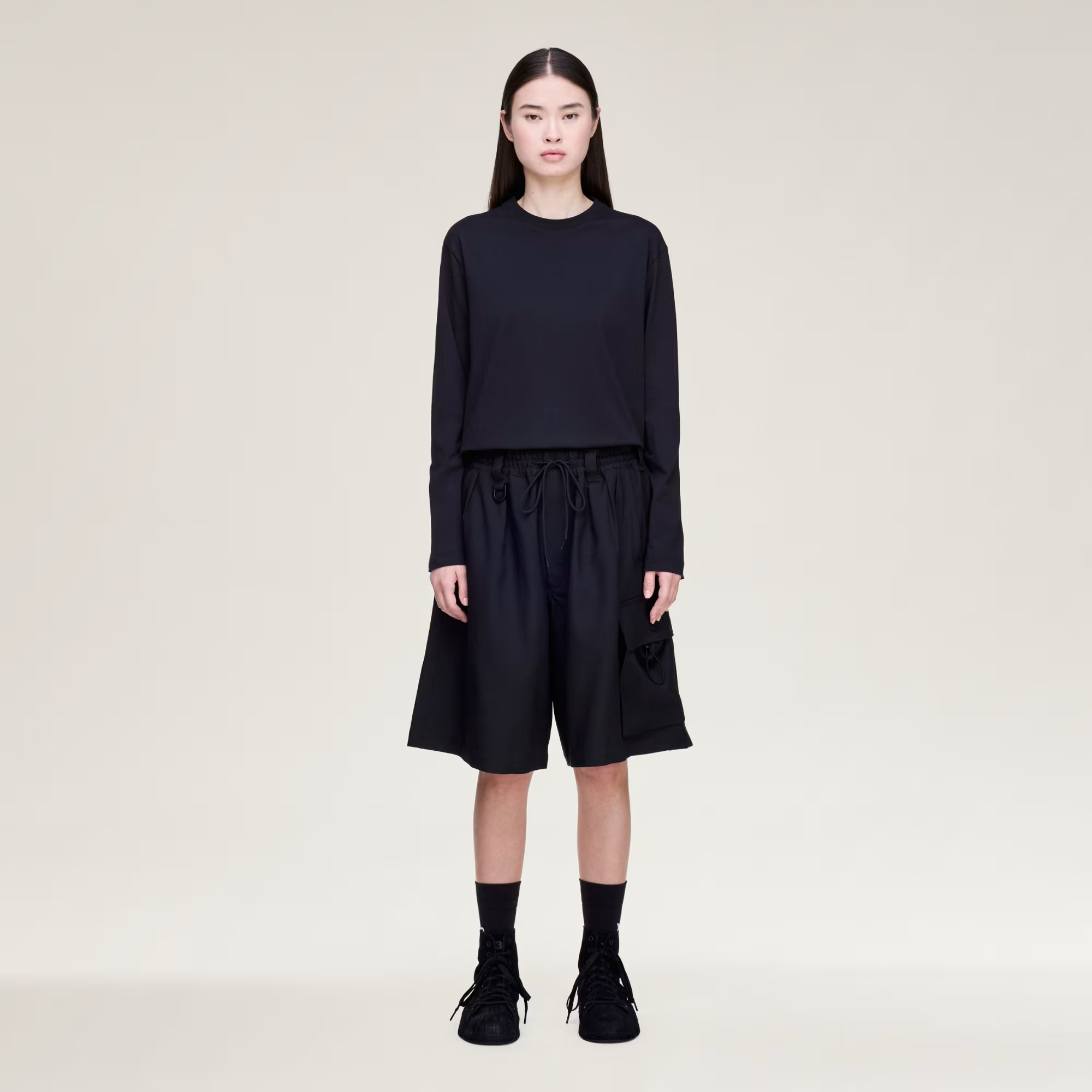Áo Adidas Y-3 Logo Long Sleeve Tee 'Black' KQ9778 - Ảnh 3