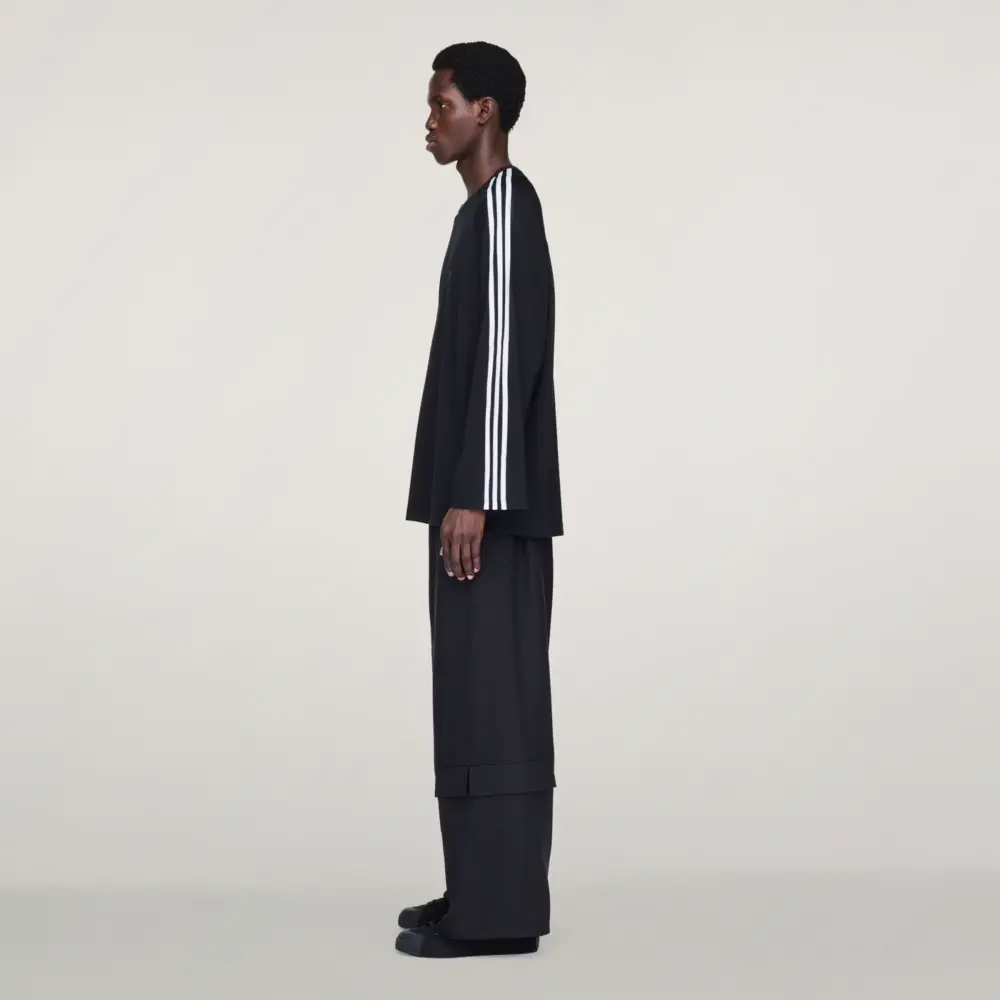 Alternative view of Áo Adidas Y-3 Long Sleeve Tee 3 Stripes 'Black' JW7351