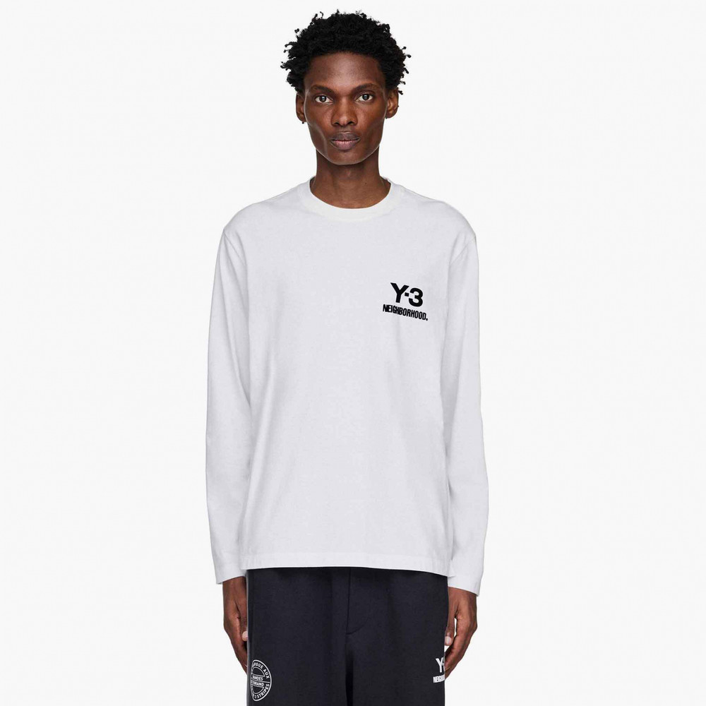Alternative view of Áo Adidas Y-3 NBHD Logo Longsleeve Shirt 'White' JX7455