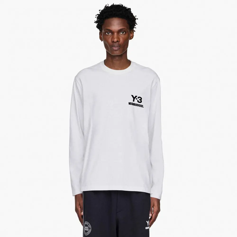Alternative view of Áo Adidas Y-3 NBHD Logo Longsleeve Shirt 'White' JX7455
