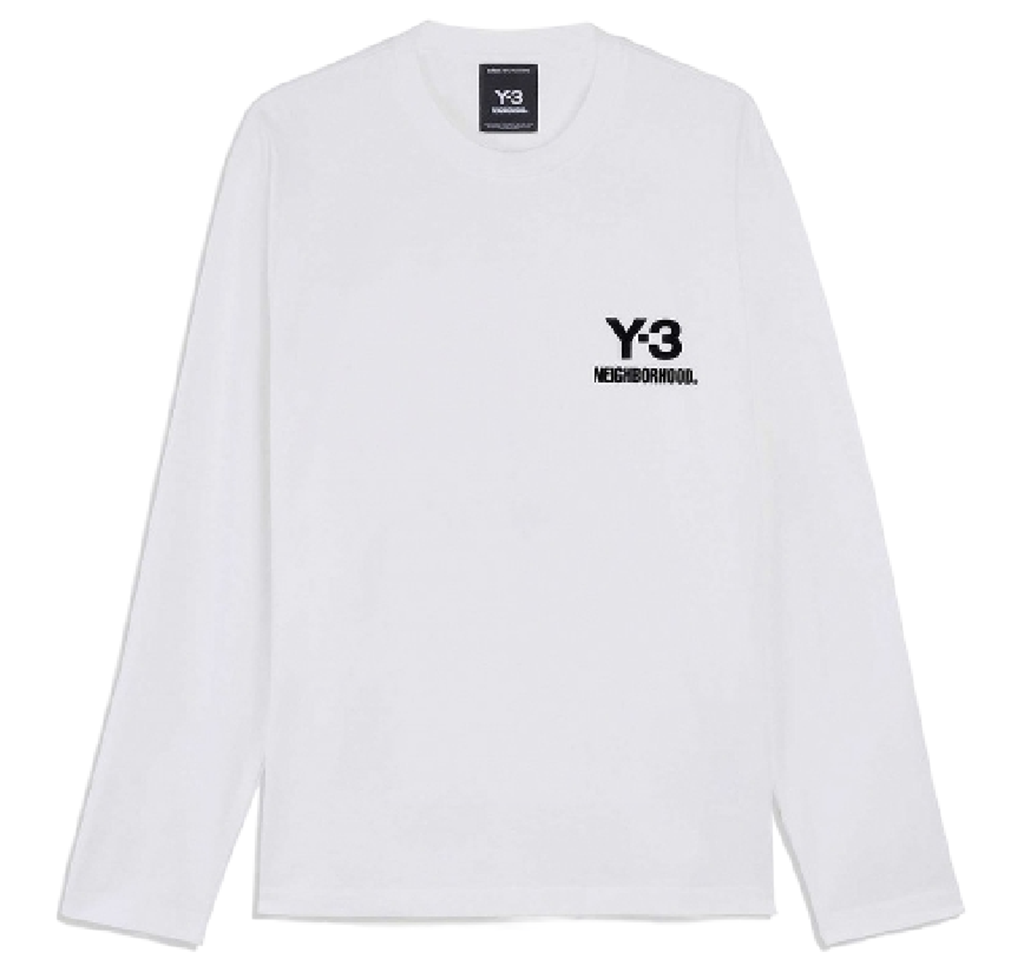 Áo Adidas Y-3 NBHD Logo Longsleeve Shirt 'White' JX7455