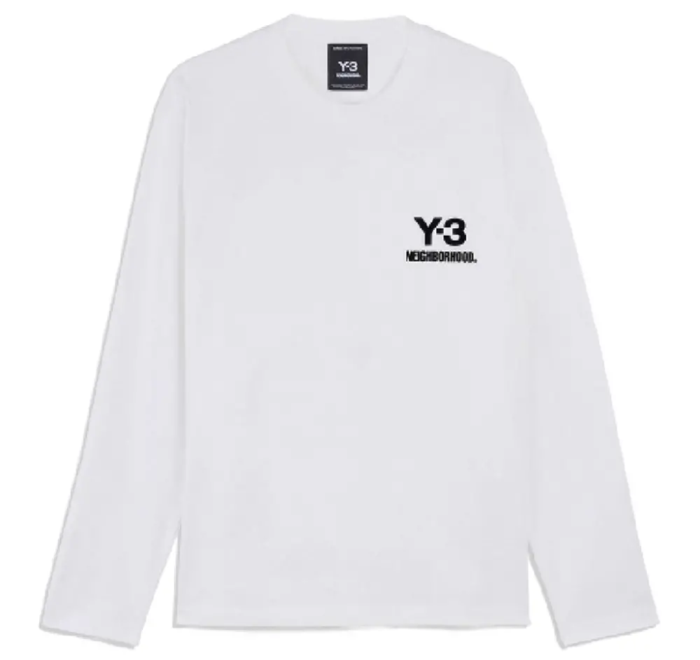 Áo Adidas Y-3 NBHD Logo Longsleeve Shirt 'White' JX7455