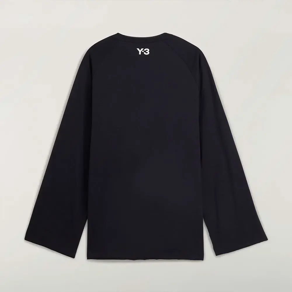 Áo Adidas Y-3 Raw Edge 3 Stripes Long Sleeve Tee 'Black' KQ9795 - Ảnh 5