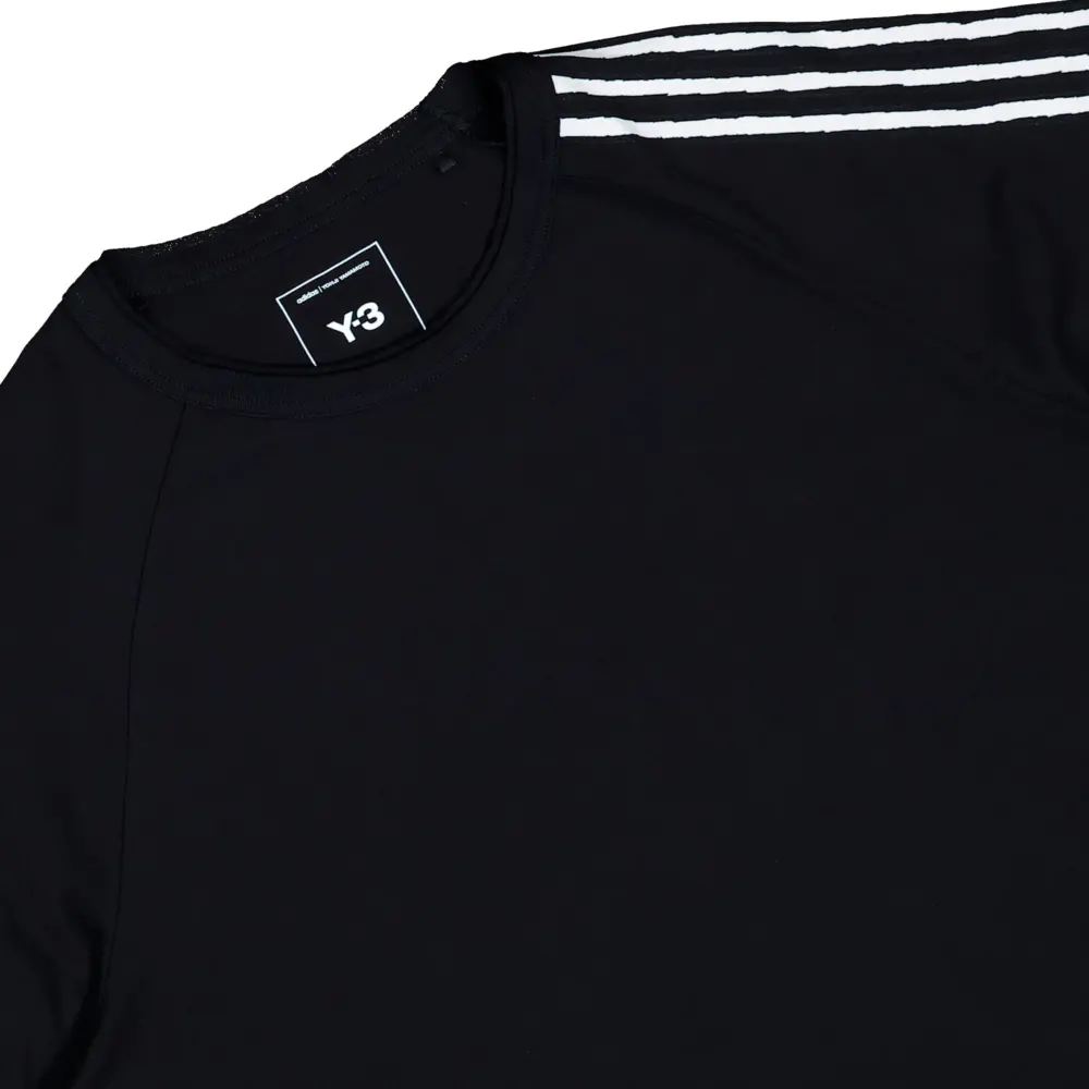 Áo Adidas Y-3 Raw Edge 3 Stripes Short Sleeve Tee 'Black' KQ9793 - Ảnh 5