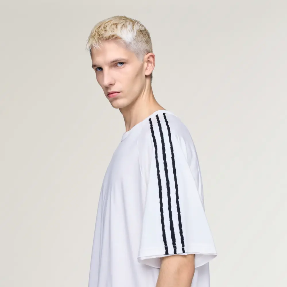 Alternative view of Áo adidas Y-3 Raw Edge 3 Stripes 'White' KS9748