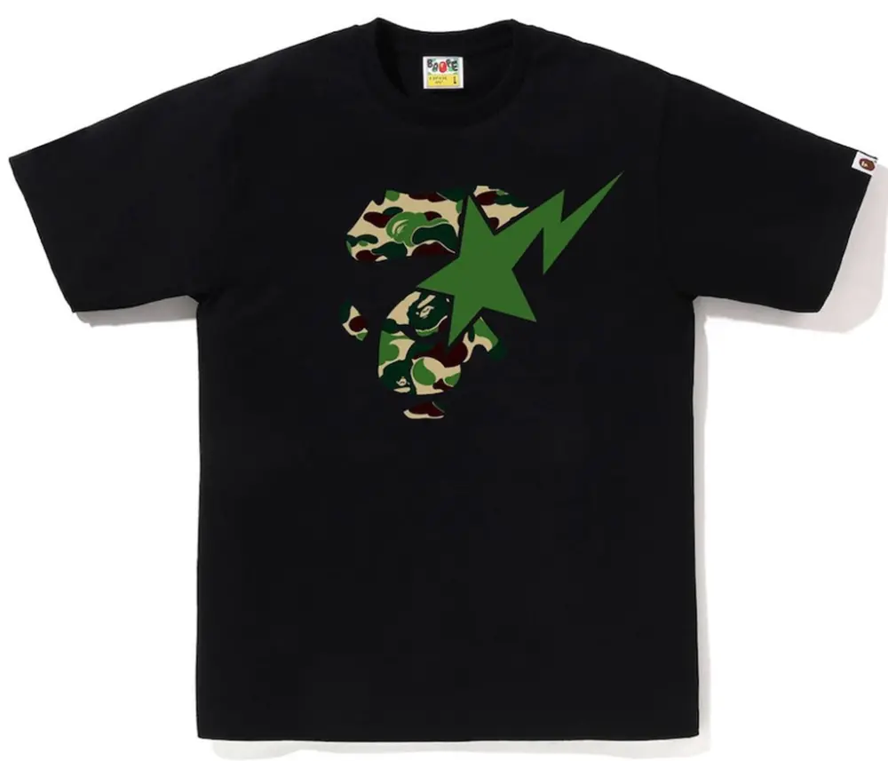 Áo Bape Abc Camo Ape Face STA Tee 'Black' 0ZXTEM008101Q