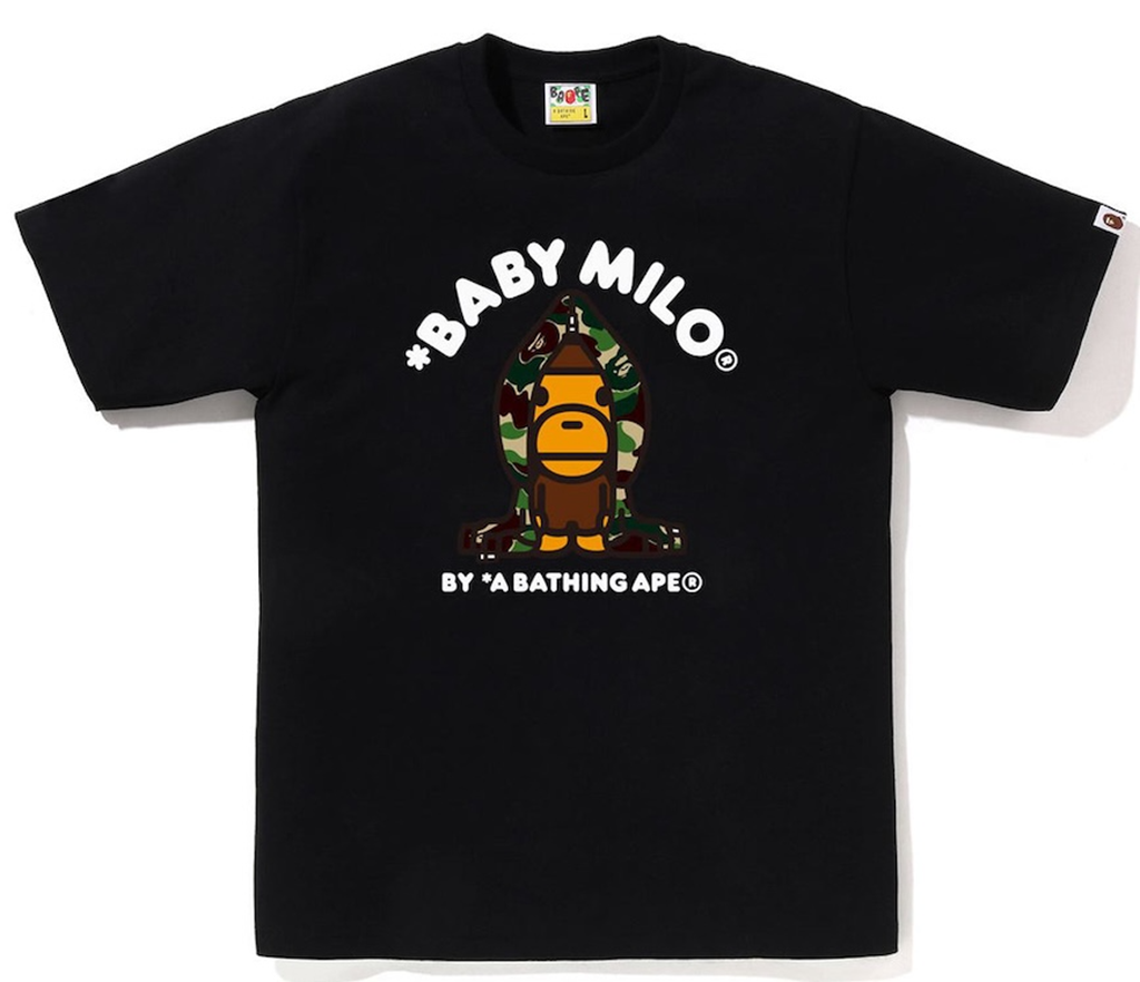 Áo Bape Abc Camo Milo Hoodie Tee 'Black' 0ZXTEMX00510Q