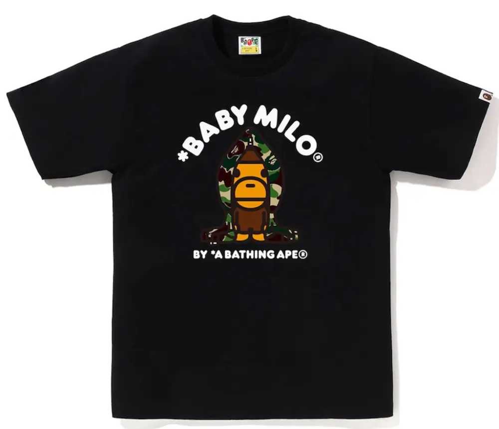 Áo Bape Abc Camo Milo Hoodie Tee 'Black' 0ZXTEMX00510Q