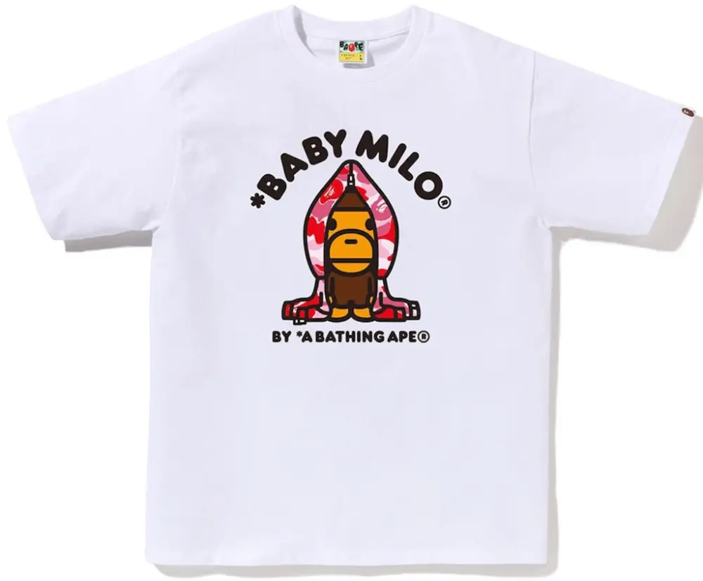 Áo Bape Abc Camo Milo Hoodie Tee 'White' 0ZXTEMX00510Q