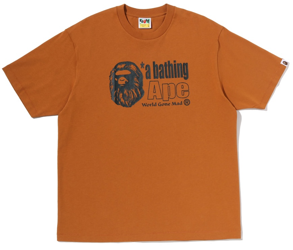 Áo Bape Ape Head Logo Relaxed Fit Tee 'Orange' 0ZXTEM318101Q