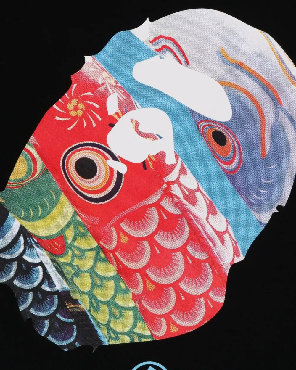 Alternative view of Áo Bape Carp Streamer Photo Ape Head Tee 'Black' 0ZXTEMX01510Q