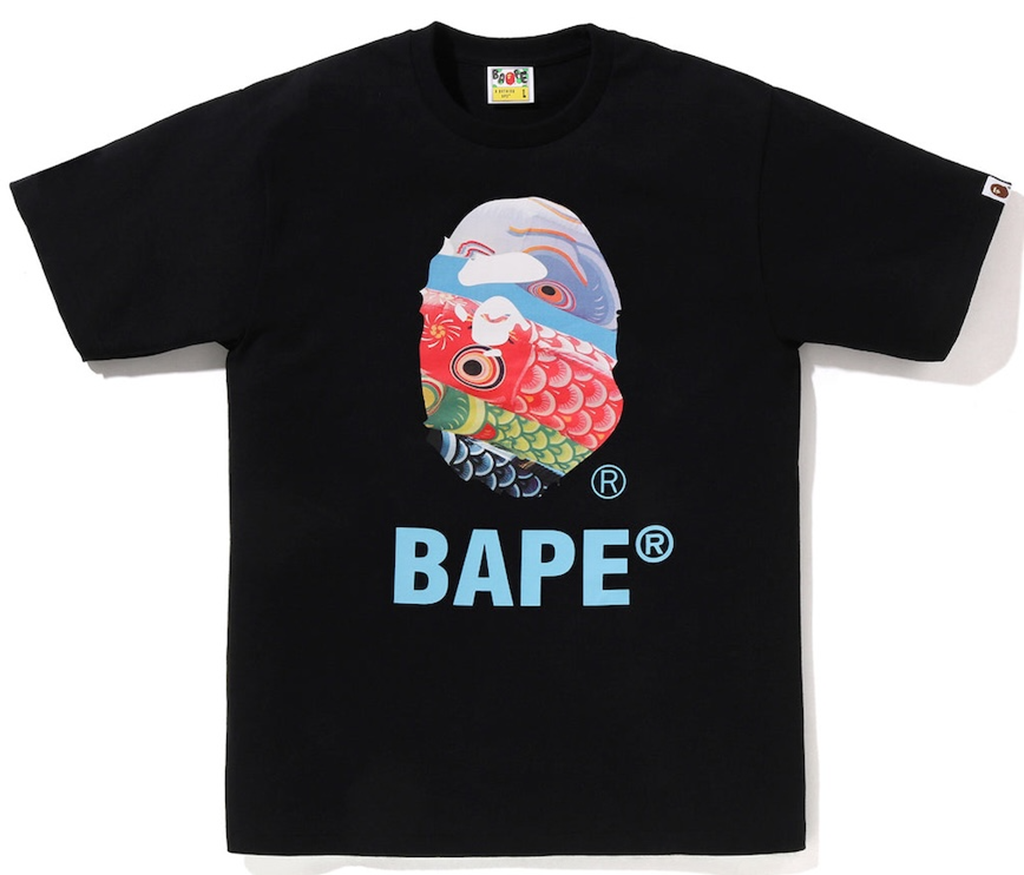 Áo Bape Carp Streamer Photo Ape Head Tee 'Black' 0ZXTEMX01510Q