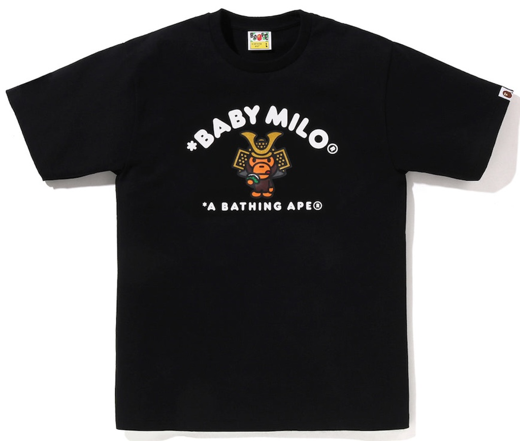 Áo Bape Kabuto Baby Milo College Tee 'Black' 0ZXTEM00710SQ