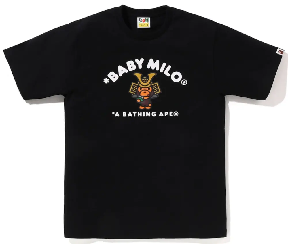 Áo Bape Kabuto Baby Milo College Tee 'Black' 0ZXTEM00710SQ